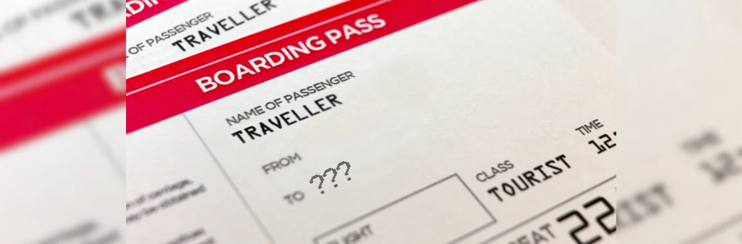 Boarding pass to a mystery destination