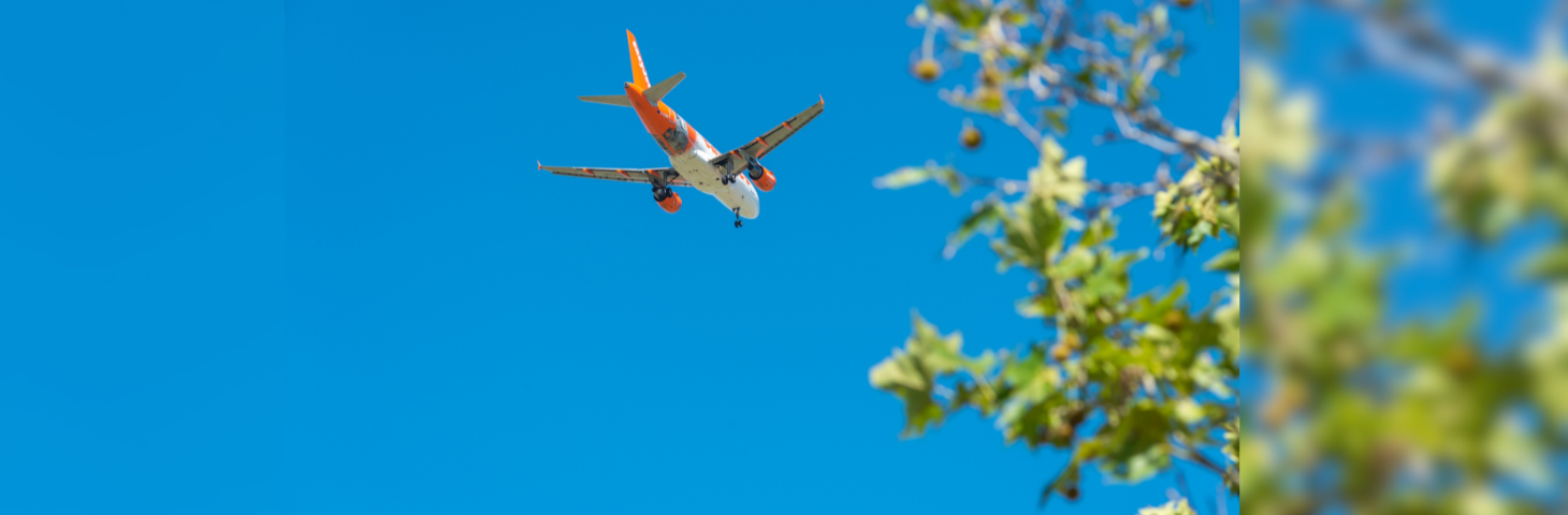 An easyJet plane taking flight against a clear blue sky.