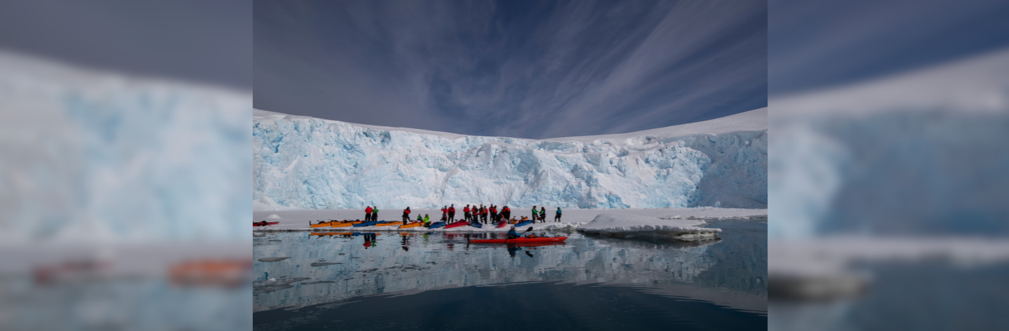 Expeditioners in Antarctica.