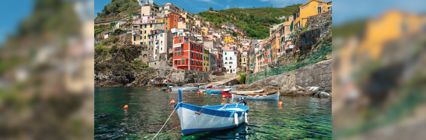 A boat docked on the Amalfi Coast.