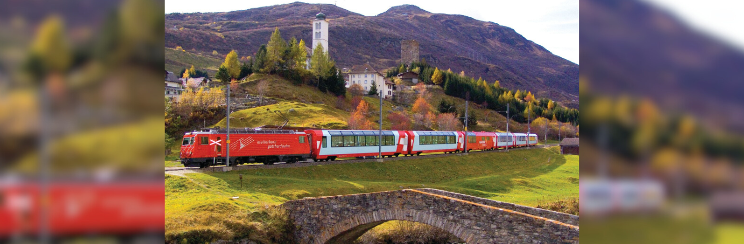 Image of Switzerland Alpine rail. 