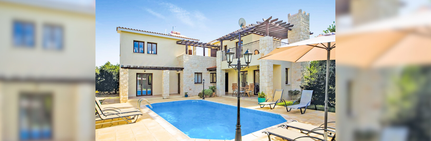 The pool area at Villa Ay Kyriaki, in Cyprus. The villa features in Solmar Villas' 2025 programme.