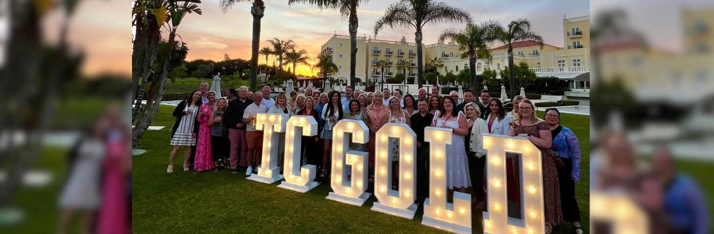 Travel Counsellors celebrating at Domes Lake Resort in the Algarve.