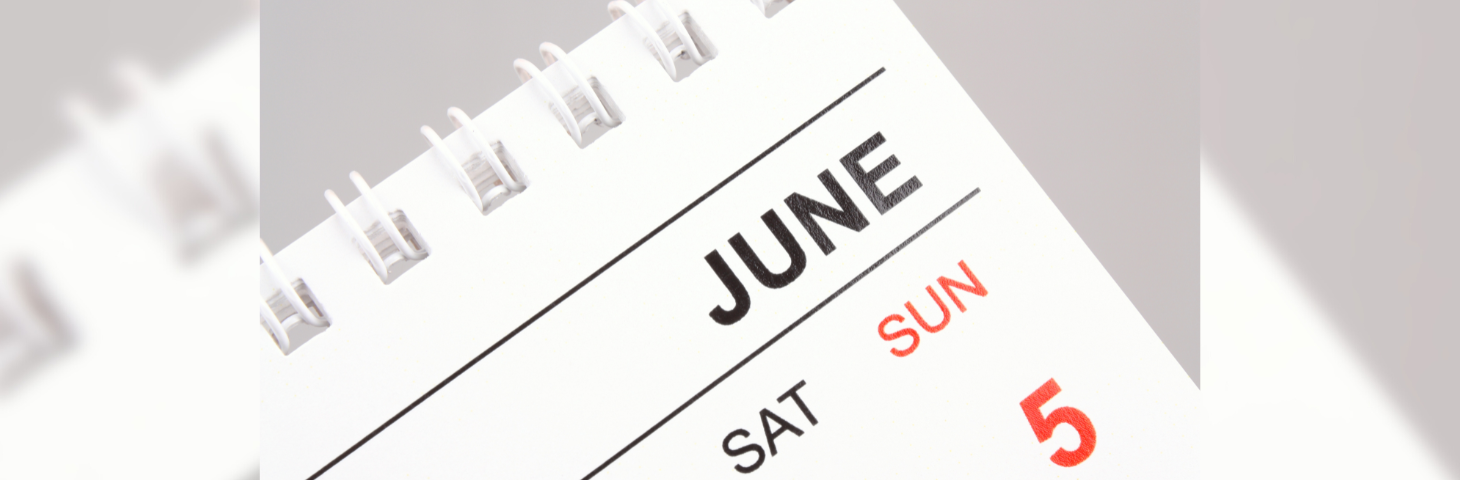 A calendar showing June.