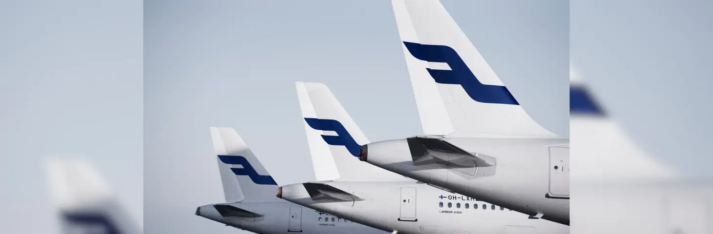 Image of a Finnair fleet of planes