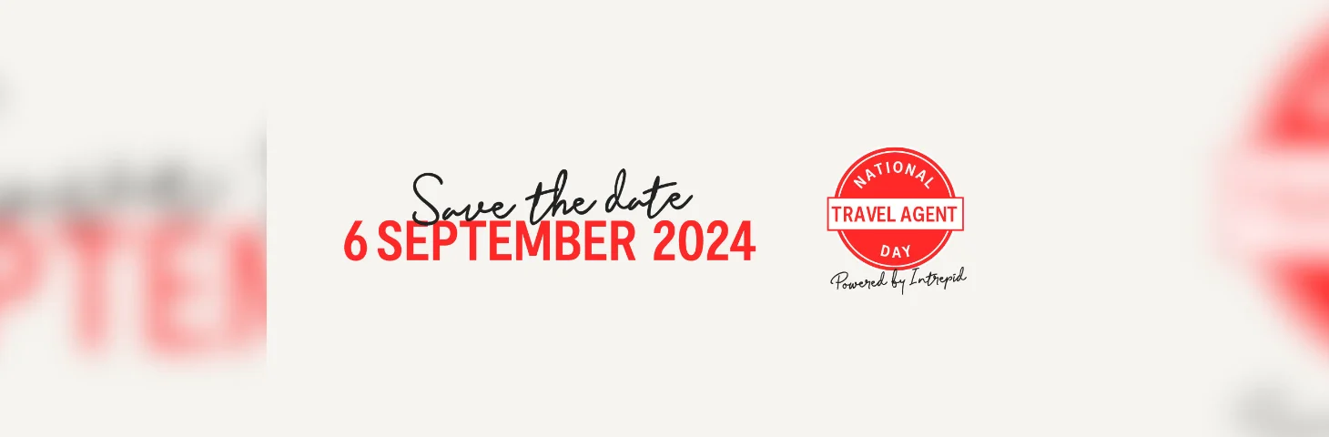 A 'Save the Date' banner for National Travel Agent Day 2024