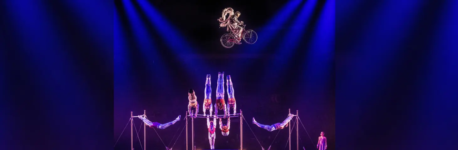 Image of the Corteo performance at the Cirque de Soleil