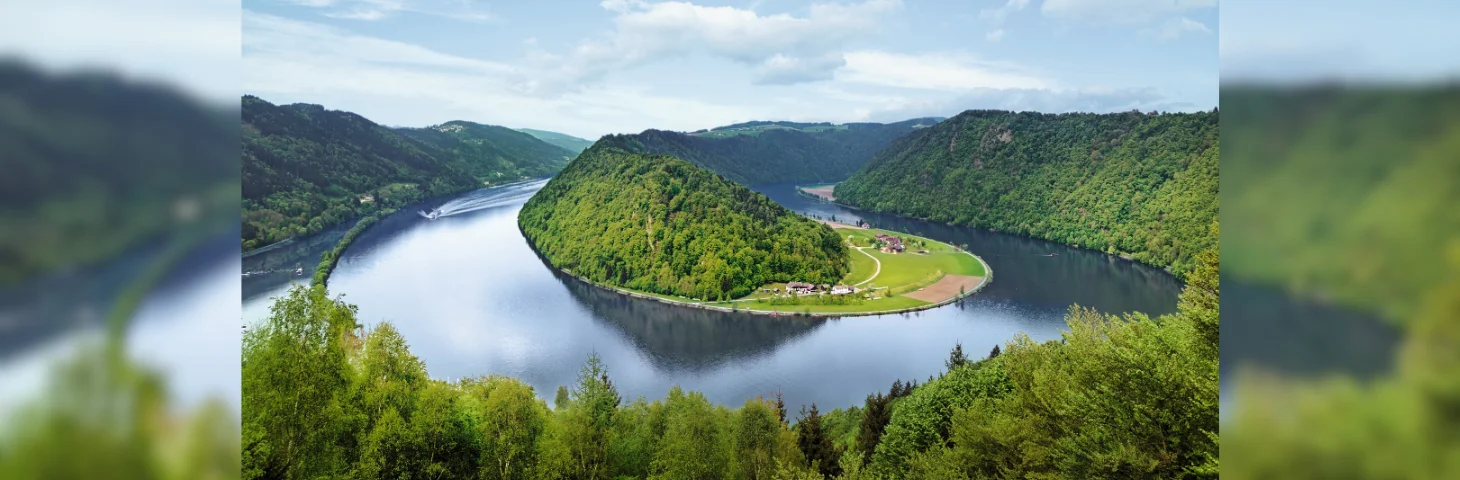 The Schlogener Bend in the Danube River.