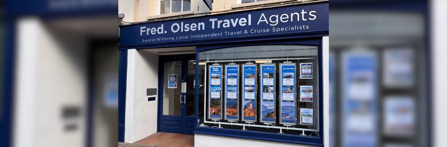 The facade of Fred. Olsen Travel Agents' new Chichester branch.