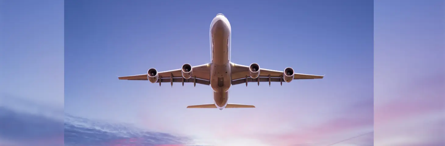 Image of a plane flying overhead