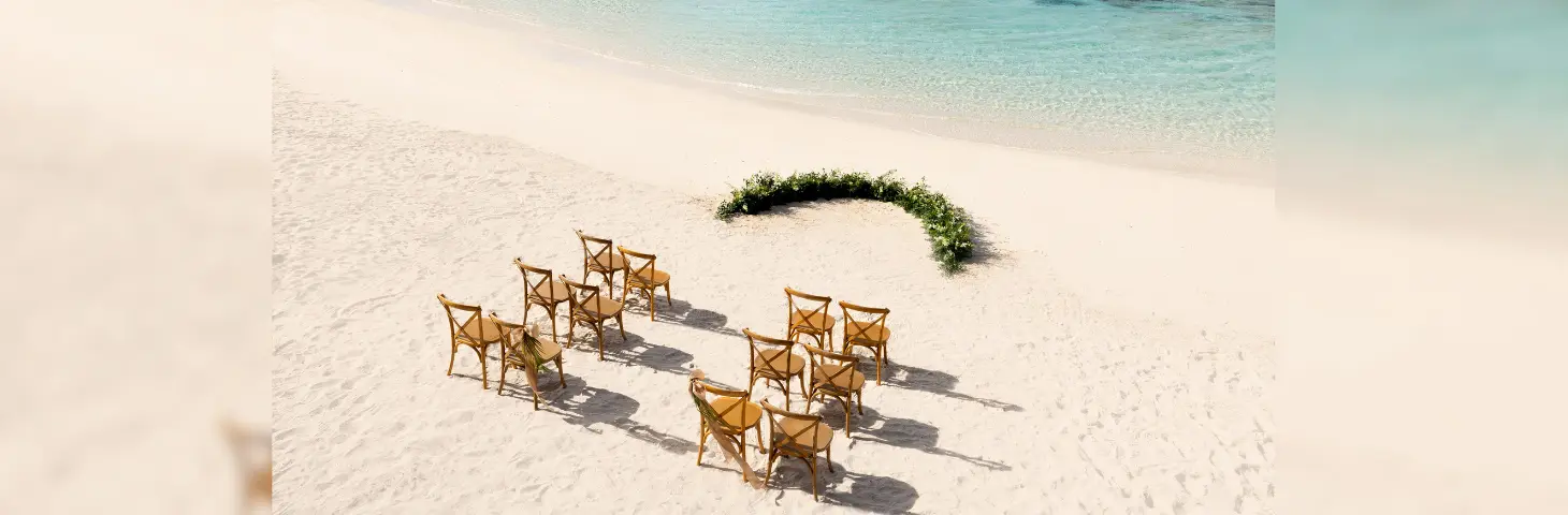 Image of a ceremony set up on the beach