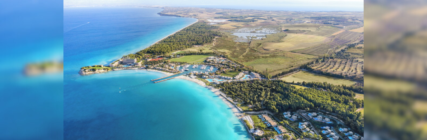 An aerial view of Sani Resort in Halkidiki, Greece.