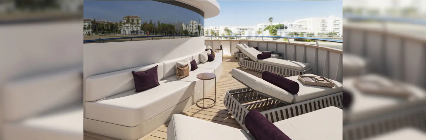 Image of the sundeck aboard the new MV Aretis