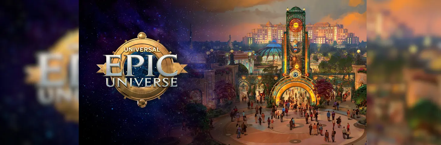 Rendering image of the entrance to Epic Universe