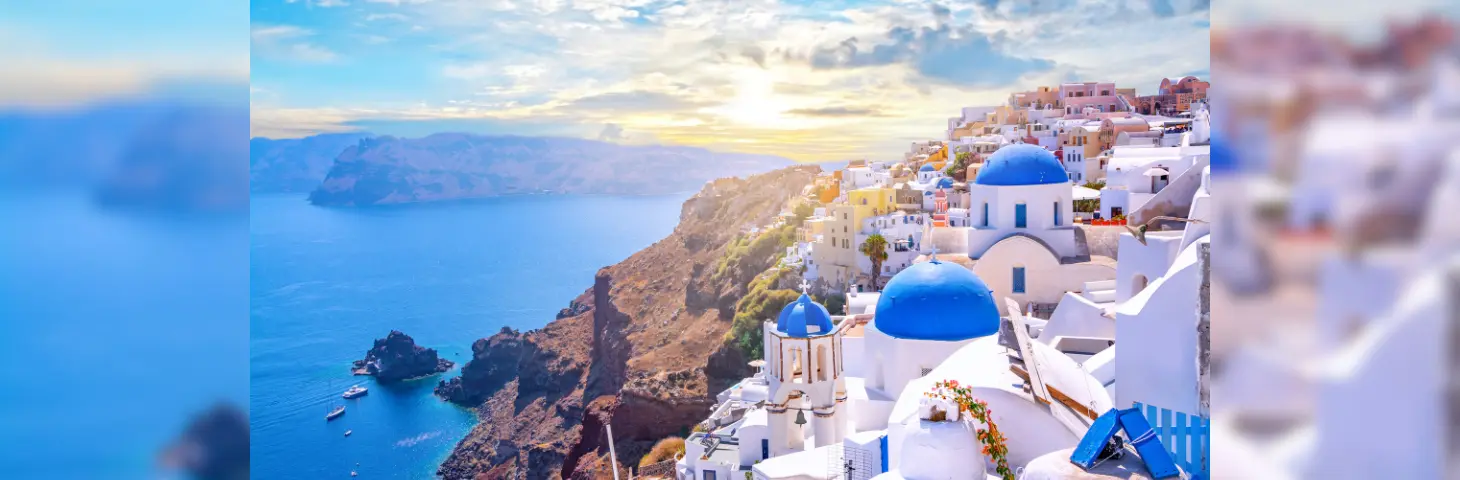 Image of Santorini blue and white buildings