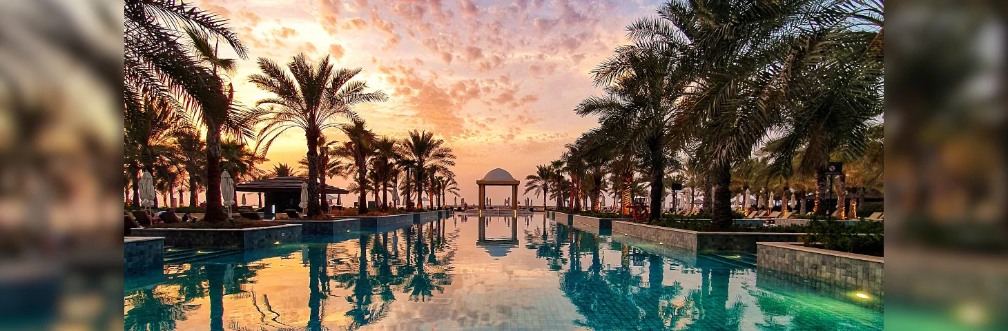 The pool area at Rixos Al Mairid Ras Al Khaimah