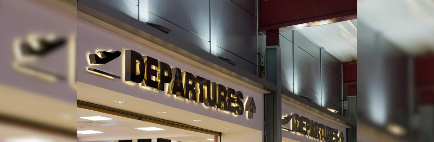 The departures area at Luton Airport.