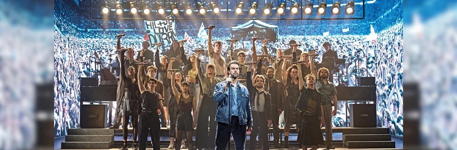 Craig Els as Bob Geldof in Just For One Day: The Live Aid Musical at the Old Vic.