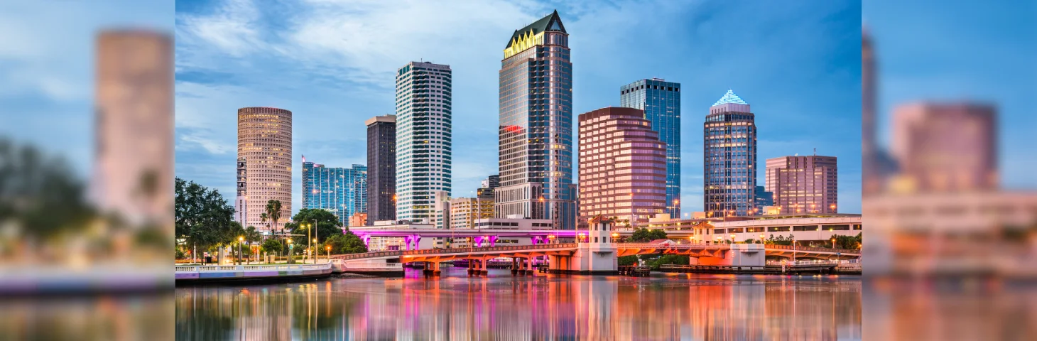 The Tampa Bay skyline from across the water.