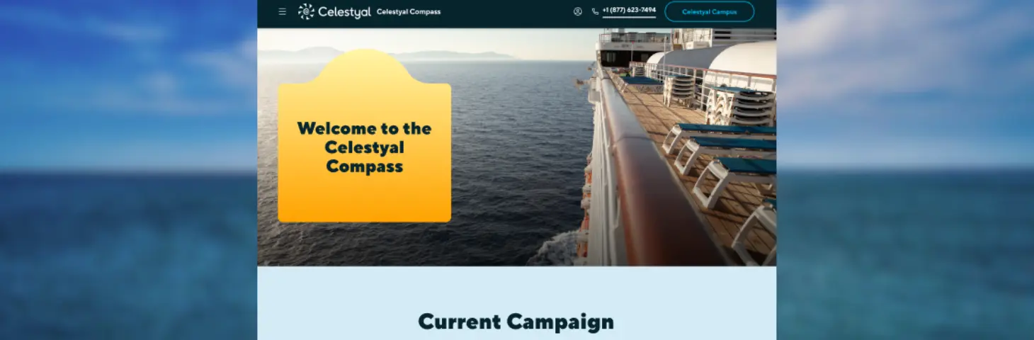 Image of the new Celestyal Compass website