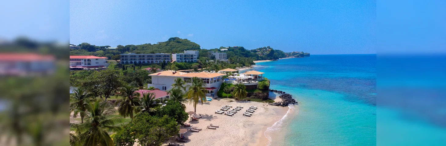 The seafront area at Royalton Resort Grenada.