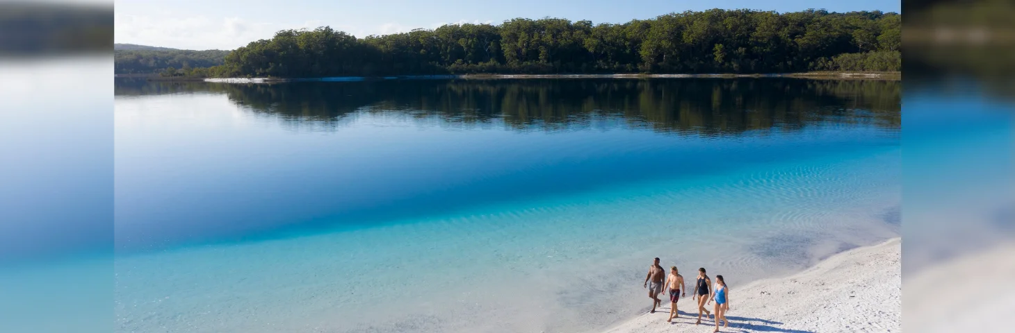 Lake McKenzie (Boorangoora), a famous perched lake in the center of K'gari (Fraser Island), Queensland, Australia.