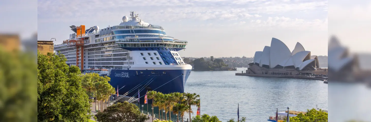 Celebrity Edge in front of the Sydney Opera House