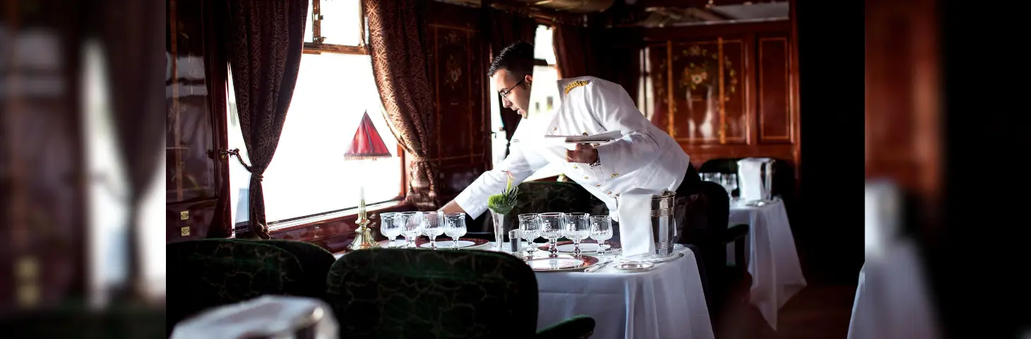 White-glove service inside a luxury carriage