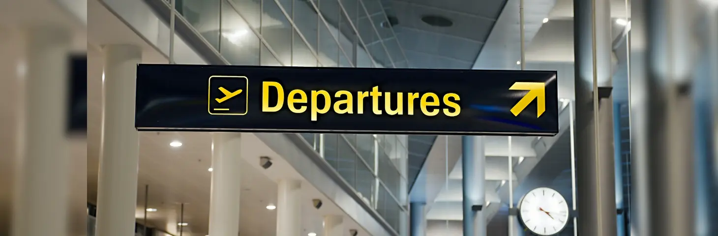 Departure board at an airport