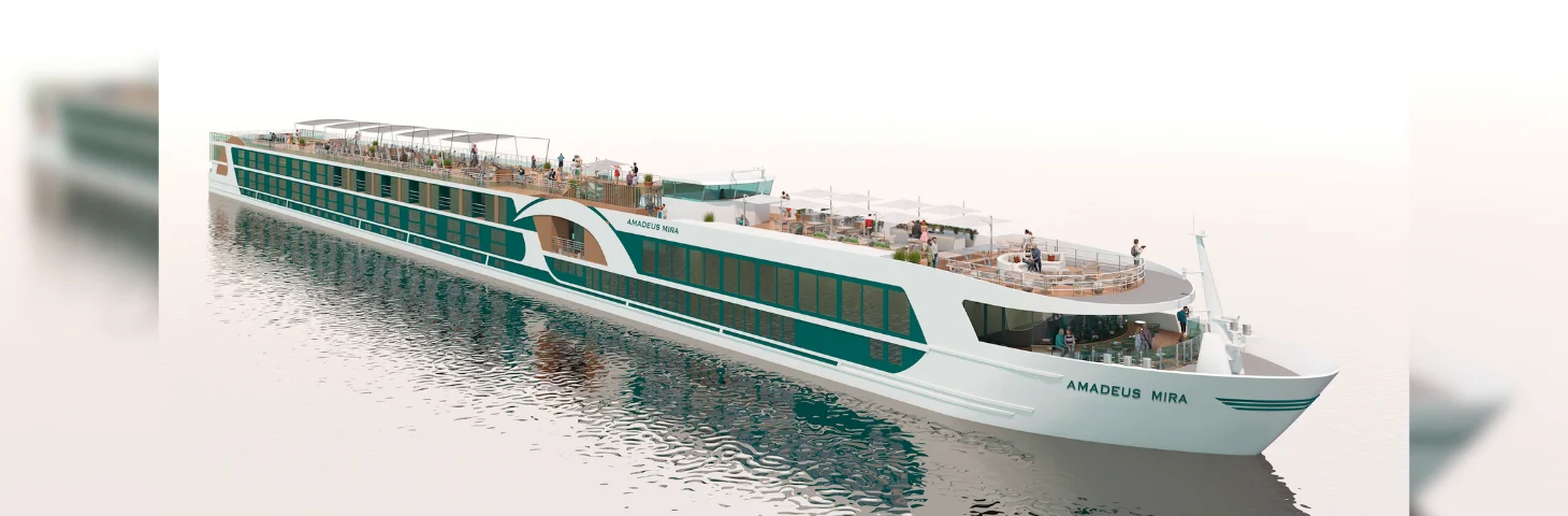 A computer rendering of AMADEUS Mira, a new river ship due to set sail in 2027.