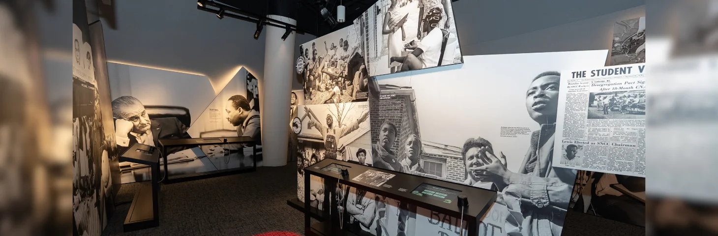 An exhibition on the 1960s Civil Rights movement at Atlanta's National Center for Civil and Human Rights.