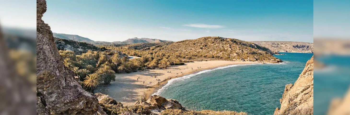 Vai Beach in eastern Crete, Greece.