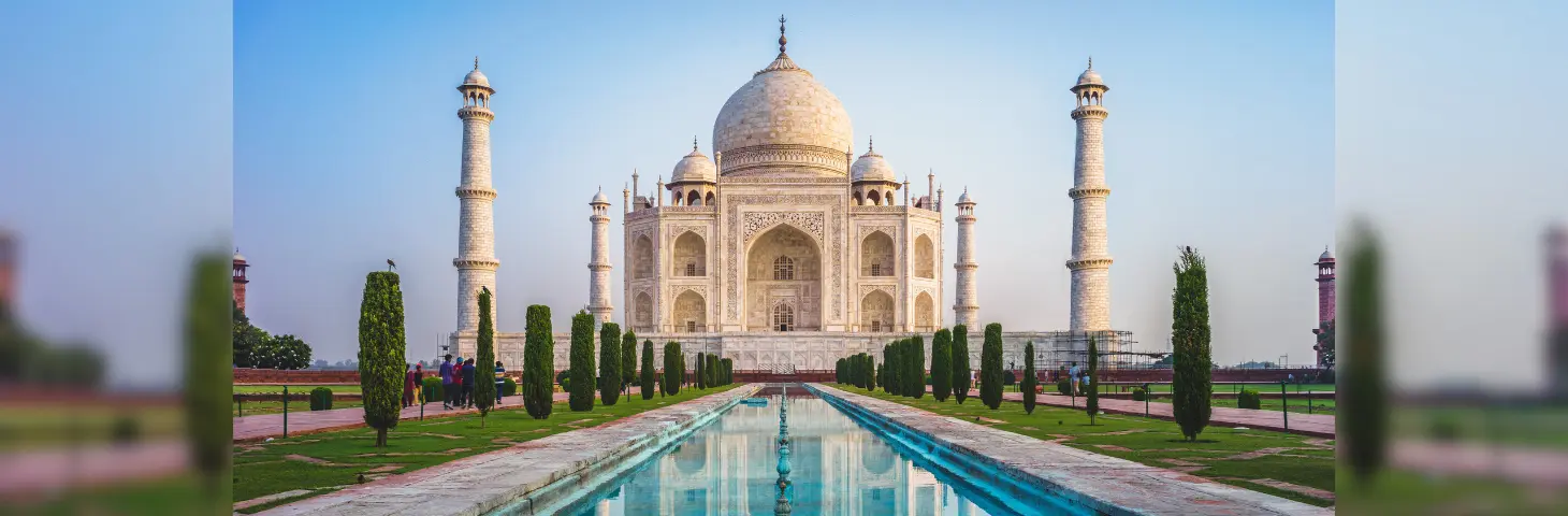 The Taj Mahal at sunrise