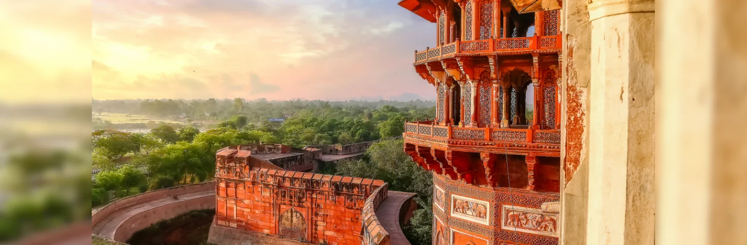 Agra Fort, a UNESCO World Heritage site located in Agra, India. 