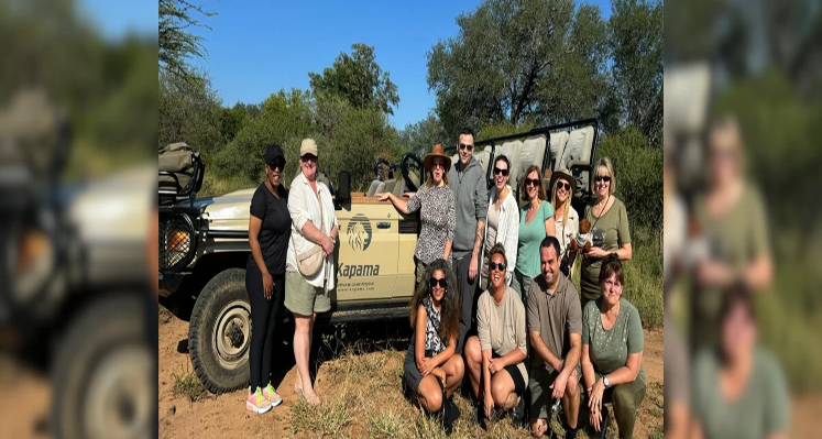 A group of Travel Counsellors on safari in South Africa.