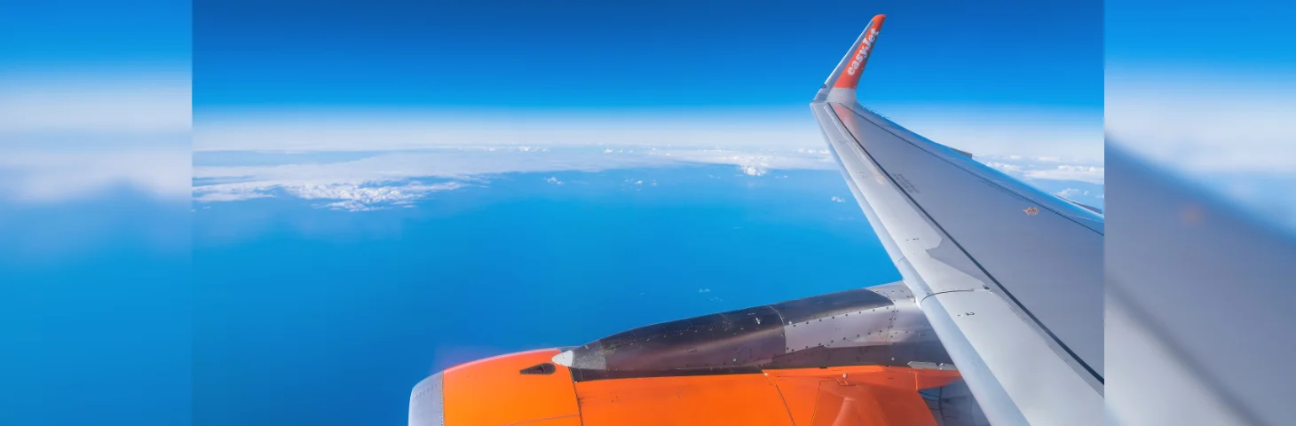 View from a window seat on an easyJet plane