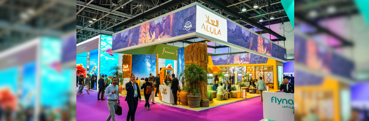 The AlUla stand at Arabian Travel Market 2024.