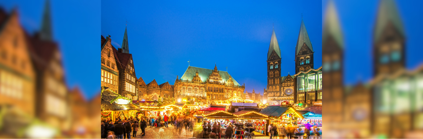 Christmas market in Bremer, Germany.