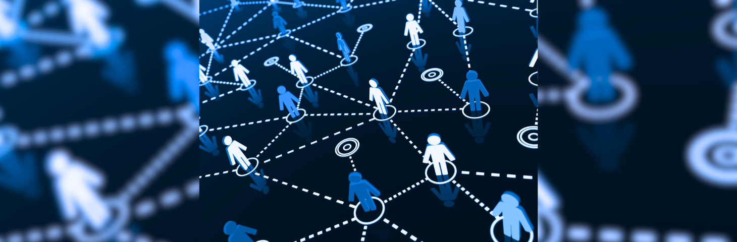 A digital graphic representing networking.