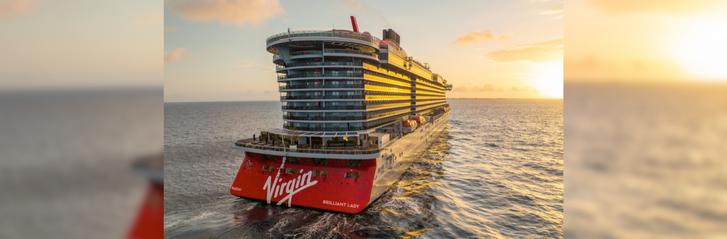 Mockup of Virgin Voyages' upcoming Brilliant Lady vessel.