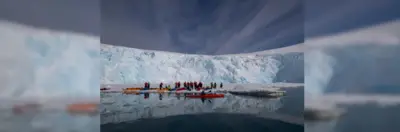 Expeditioners in Antarctica.