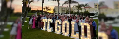Travel Counsellors celebrating at Domes Lake Resort in the Algarve.