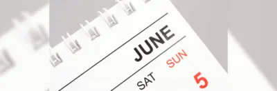 A calendar showing June.