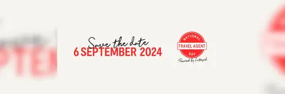 A 'Save the Date' banner for National Travel Agent Day 2024