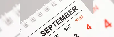 The 'September' page in a calendar.