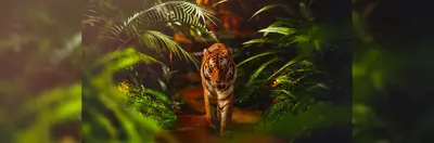 Image of a tiger in a forest