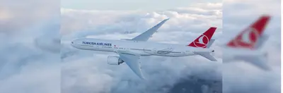 Image of a Turkish Airlines plane in flight