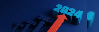 A graph displaying growth in 2024 against previous years.