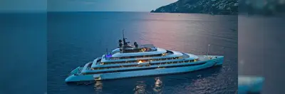 Emerald Sakara at sea during sunset.