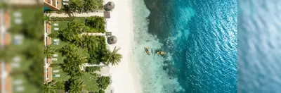 The beachfront area at Club Med Cancun.